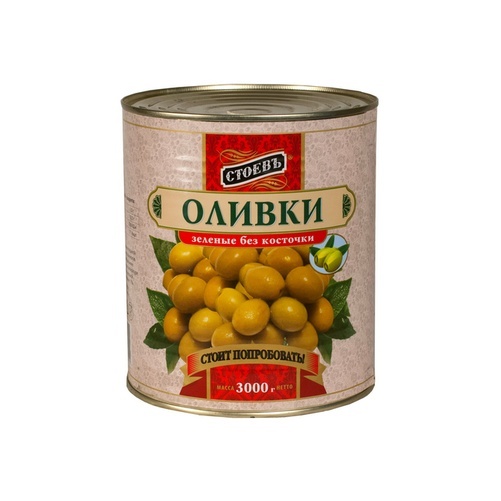 Оливки без косточки «Стоевъ» 3000 г