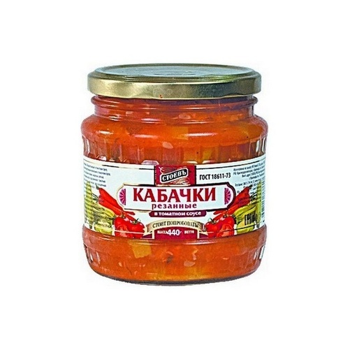 Кабачки резанные в томатном соусе «Стоевъ» 440 г