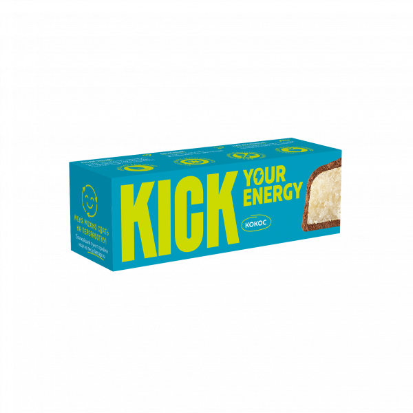 Кокосовый батончик в карамельном шоколаде «KICK YOUR ENERGY» 45 г