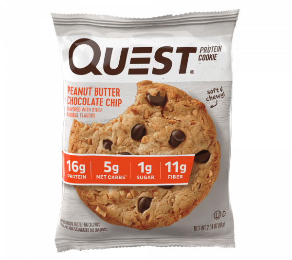 Протеиновое Печенье Арахисовая Паста и Кусочки Шоколада без сахара «Quest Protein Cookie» 750 грамм