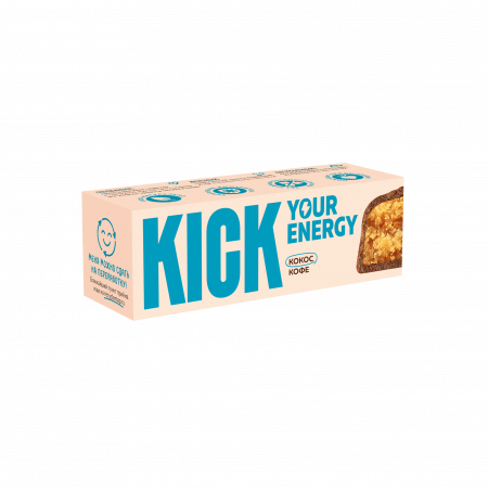 Кокосовый батончик с кофе в карамельном шоколаде «KICK YOUR ENERGY» 45 г