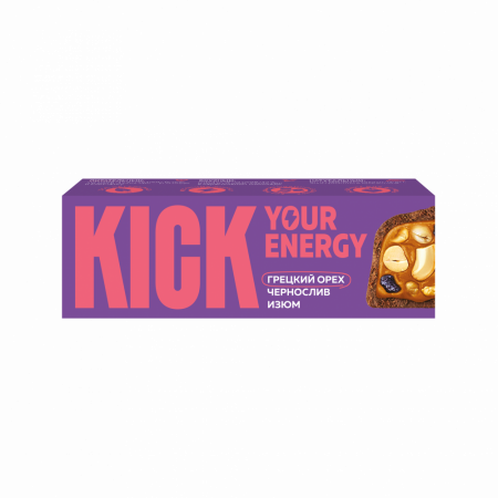 Арахисовый батончик с изюмом и черносливом в карамельном шоколаде «KICK YOUR ENERGY» 45 г