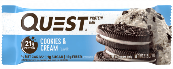 Протеиновые батончики «QuestBar Cookies & Cream» 750 грамм