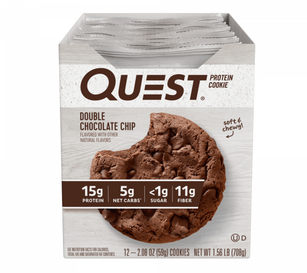 Протеиновое Печенье Шоколадное с Кусочками Шоколада без сахара «Quest Protein Cookie» 750 грамм