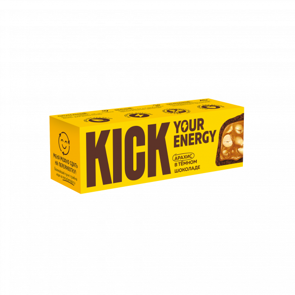 Арахисовый батончик в темном шоколаде «KICK YOUR ENERGY» 45 г