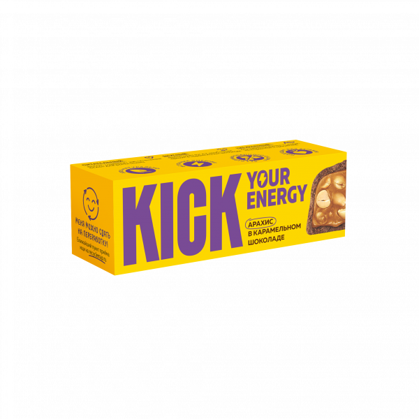 Арахисовый батончик в карамельном шоколаде «KICK YOUR ENERGY» 45 г