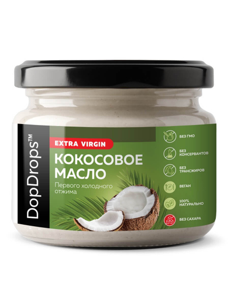 Масло Кокосовое Натуральное Нерафинированное «DopDrops» 250 г