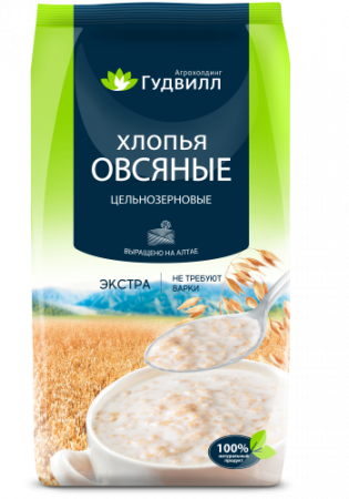 Овсяные хлопья в мягкой упаковке «Агрохолдинг Гудвилл» 1000 г